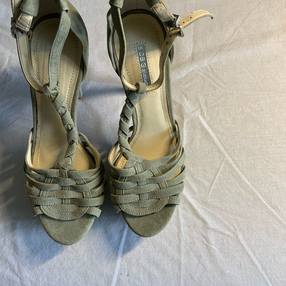 BCBGeneration Olive Green Strappy Heels